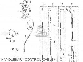 HANDLEBAR- CONTROL CABLE - TC120 CAT 1969 GENERAL EXPORT (E01) MPH