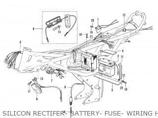 SILICON RECTIFER- BATTERY- FUSE- WIRING HARNESS - TC120 CAT 1969 GENERAL EXPORT (E01) MPH