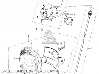 SPEEDOMETER- HEAD LAMP - TC120 CAT 1969 GENERAL EXPORT (E01) MPH