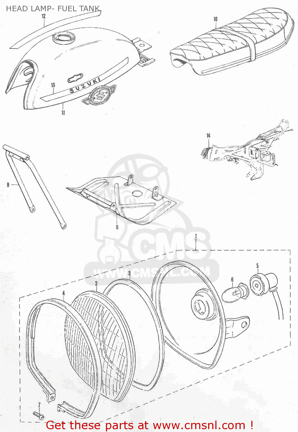 HEAD LAMP- FUEL TANK TC120-II 1969 GENERAL EXPORT (E01)