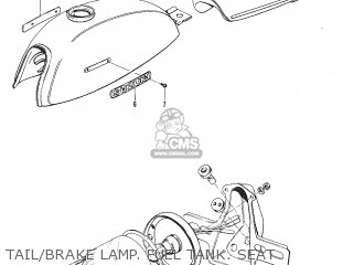 TAIL/BRAKE LAMP. FUEL TANK. SEAT - TC120R 1970 GENERAL EXPORT (E01)