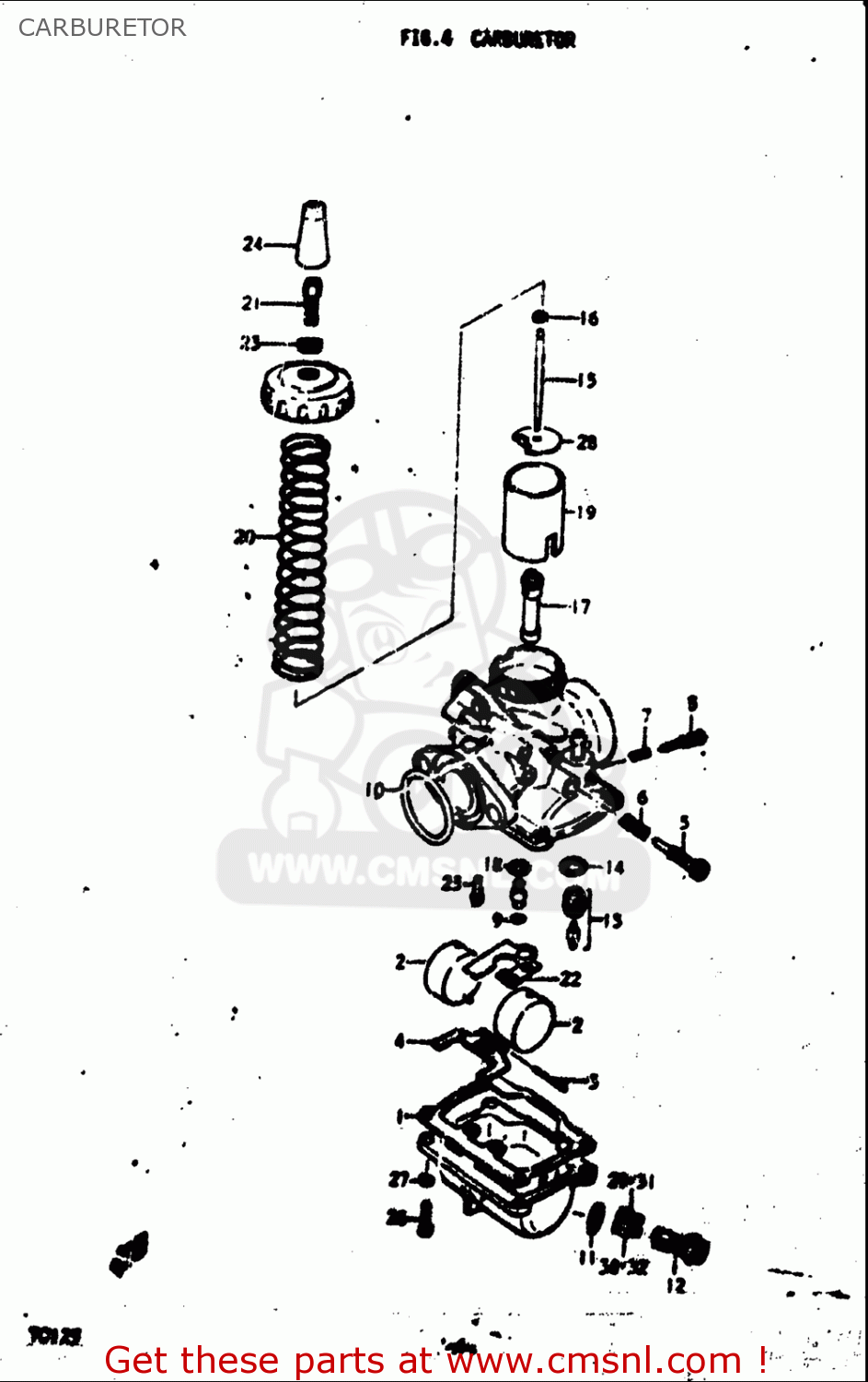 CARBURETOR TC125 1972 1973 1974 1975 (J) (K) (L) (M) USA (E03)