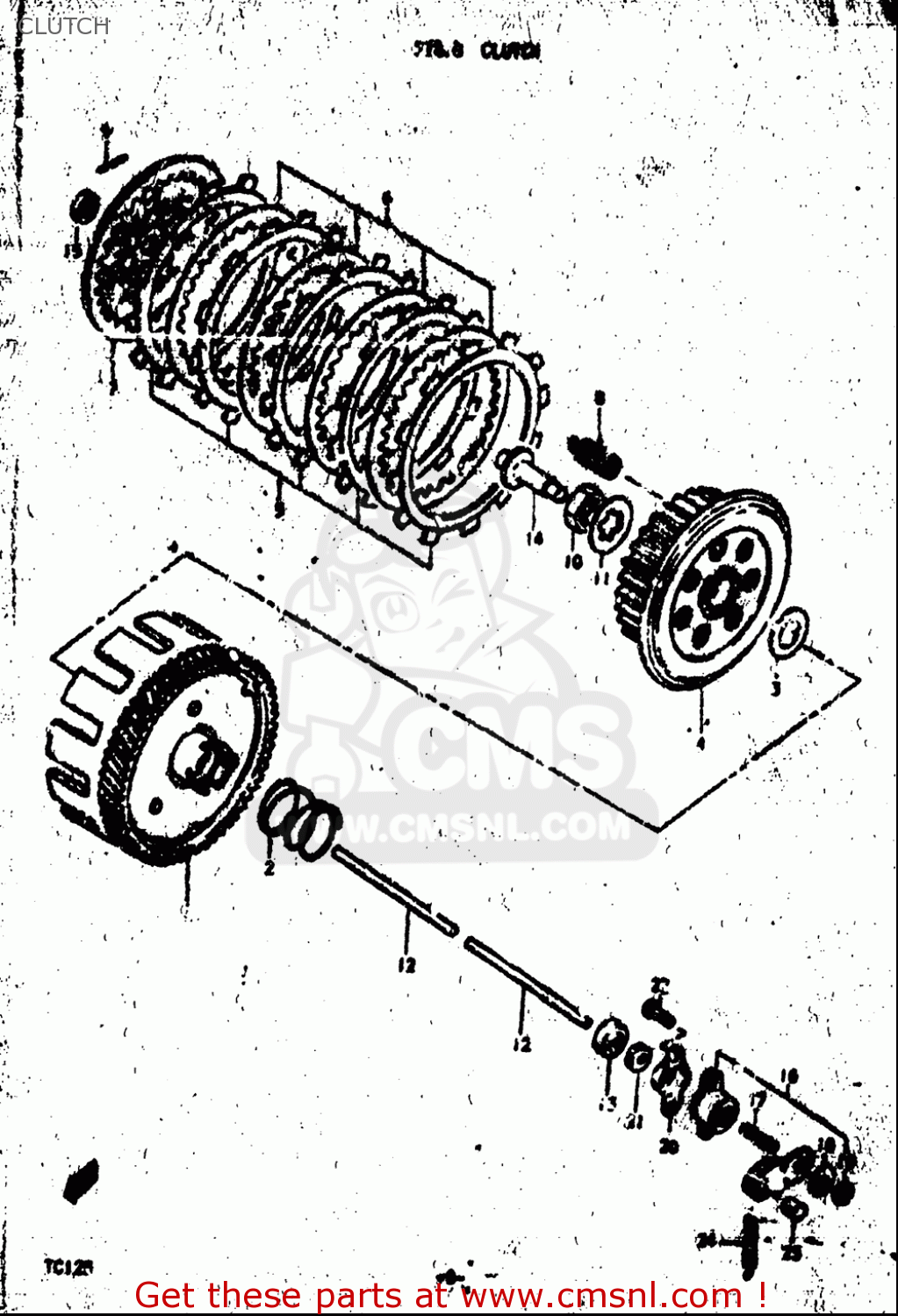 CLUTCH TC125 1972 1973 1974 1975 (J) (K) (L) (M) USA (E03)