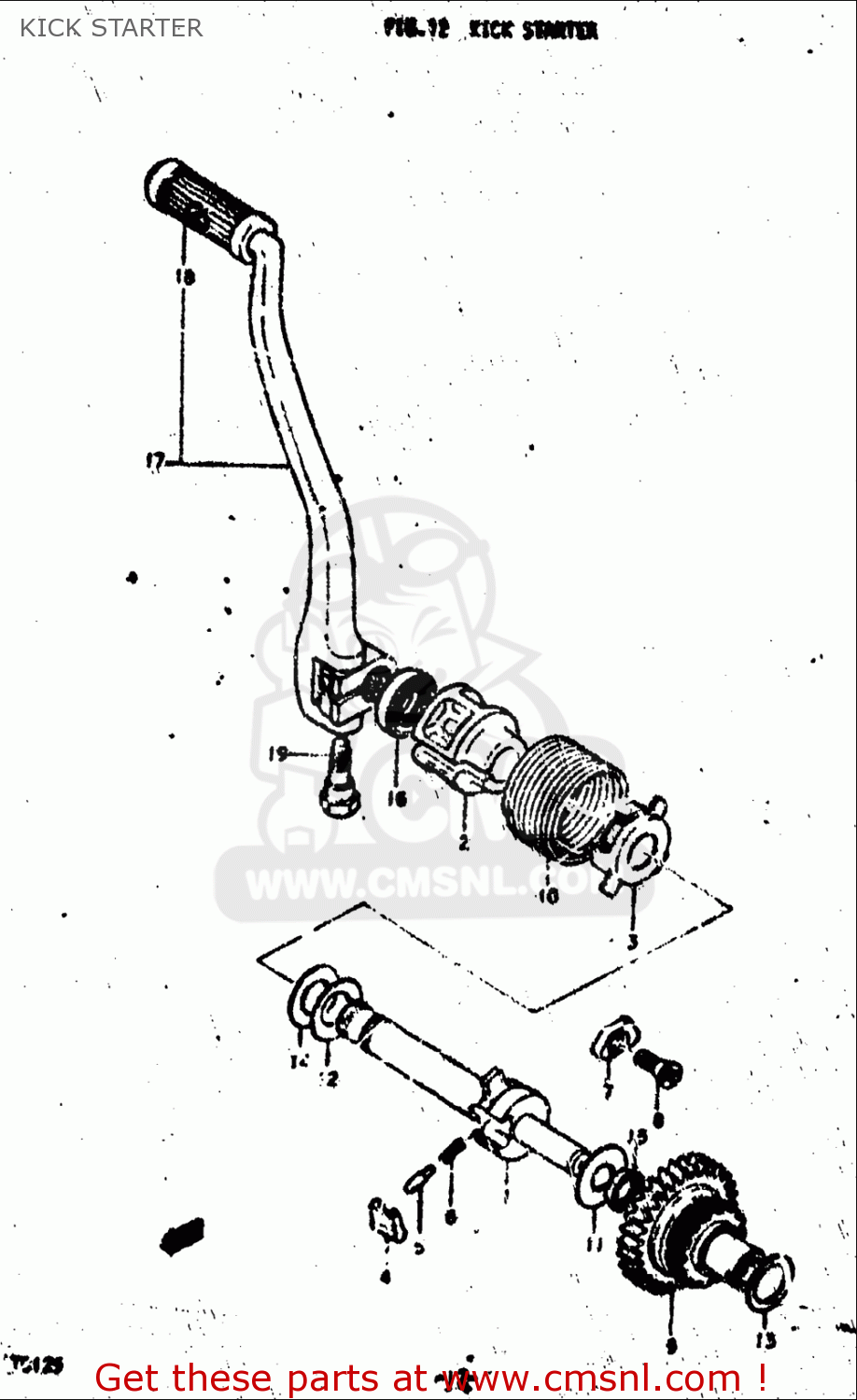 KICK STARTER TC125 1972 1973 1974 1975 (J) (K) (L) (M) USA (E03)