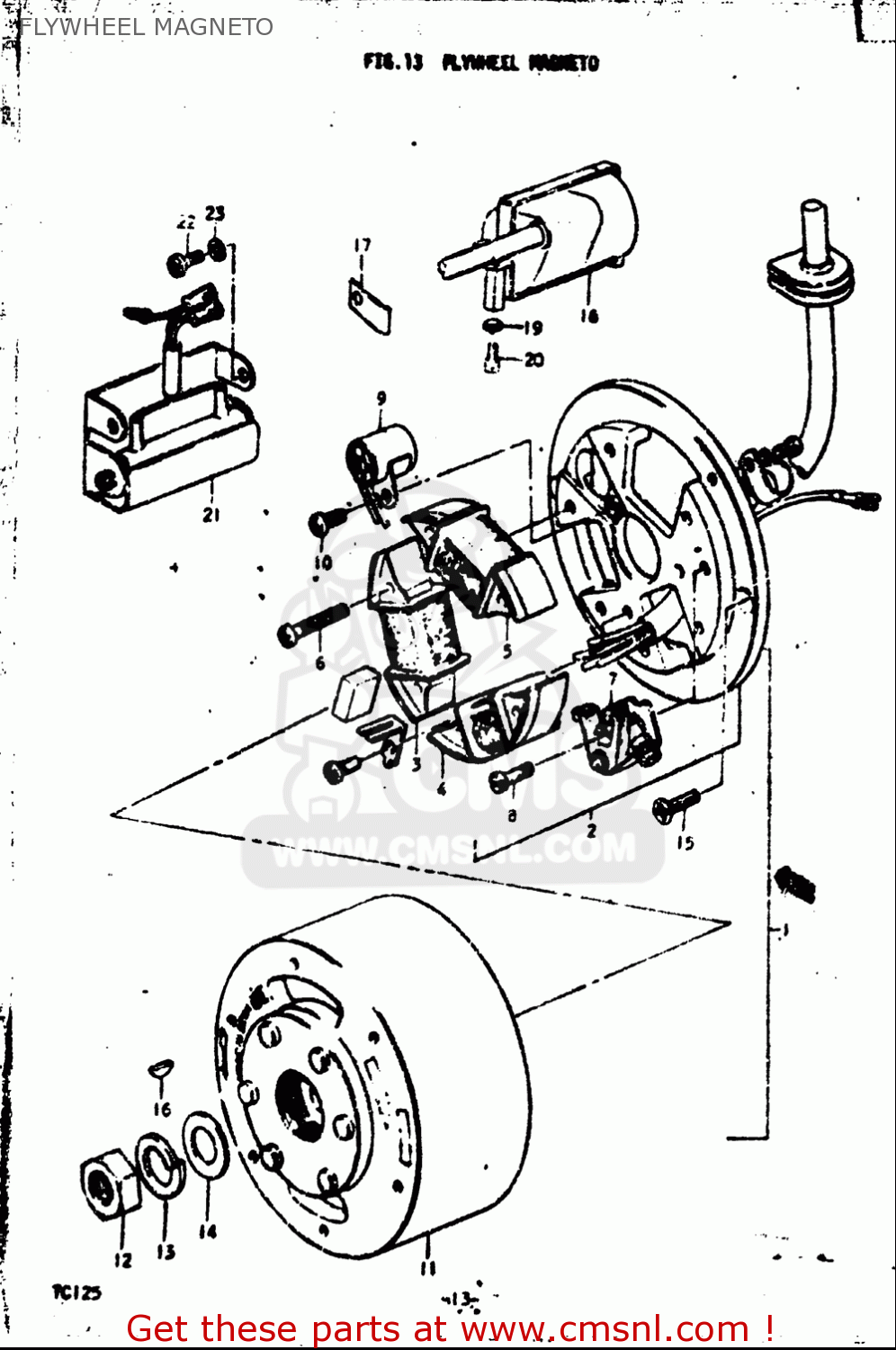 FLYWHEEL MAGNETO TC125 1972 1973 1974 1975 (J) (K) (L) (M) USA (E03)