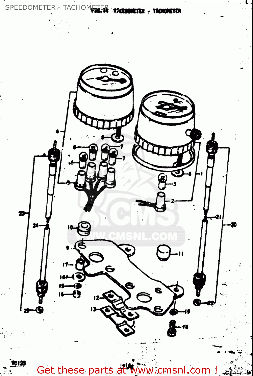 SPEEDOMETER - TACHOMETER TC125 1972 1973 1974 1975 (J) (K) (L) (M) USA (E03)