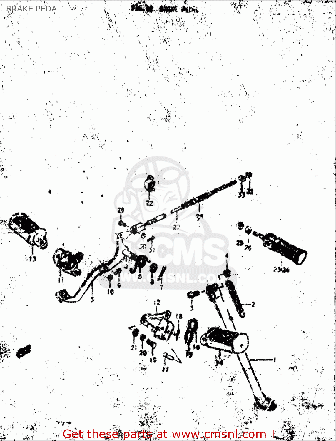 BRAKE PEDAL TC125 1972 1973 1974 1975 (J) (K) (L) (M) USA (E03)