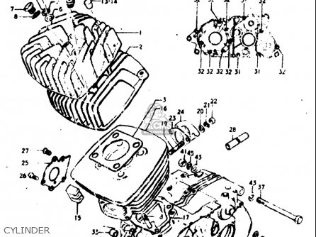 CYLINDER - TC125 1972 1973 1974 1975 (J) (K) (L) (M) USA (E03)
