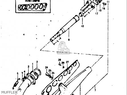 MUFFLER - TC125 1972 1973 1974 1975 (J) (K) (L) (M) USA (E03)