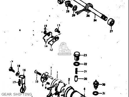 GEAR SHIFTING - TC125 1972 1973 1974 1975 (J) (K) (L) (M) USA (E03)