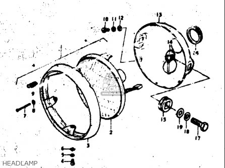 HEADLAMP - TC125 1972 1973 1974 1975 (J) (K) (L) (M) USA (E03)