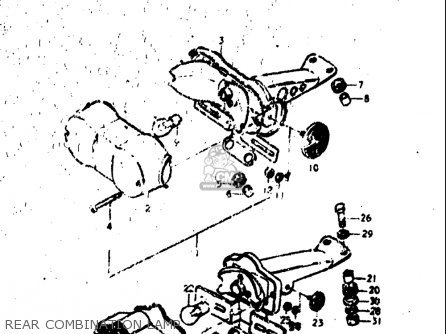 REAR COMBINATION LAMP - TC125 1972 1973 1974 1975 (J) (K) (L) (M) USA (E03)