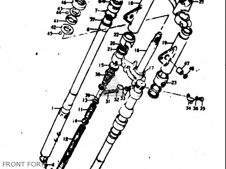 FRONT FORK - TC125 1972 1973 1974 1975 (J) (K) (L) (M) USA (E03)