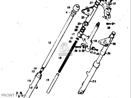 FRONT FORK - TC125 1972 1973 1974 1975 (J) (K) (L) (M) USA (E03)