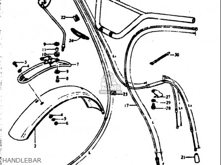 HANDLEBAR - TC125 1972 1973 1974 1975 (J) (K) (L) (M) USA (E03)