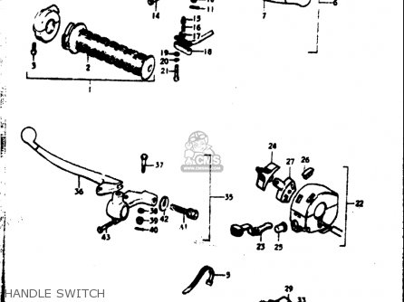 HANDLE SWITCH - TC125 1972 1973 1974 1975 (J) (K) (L) (M) USA (E03)