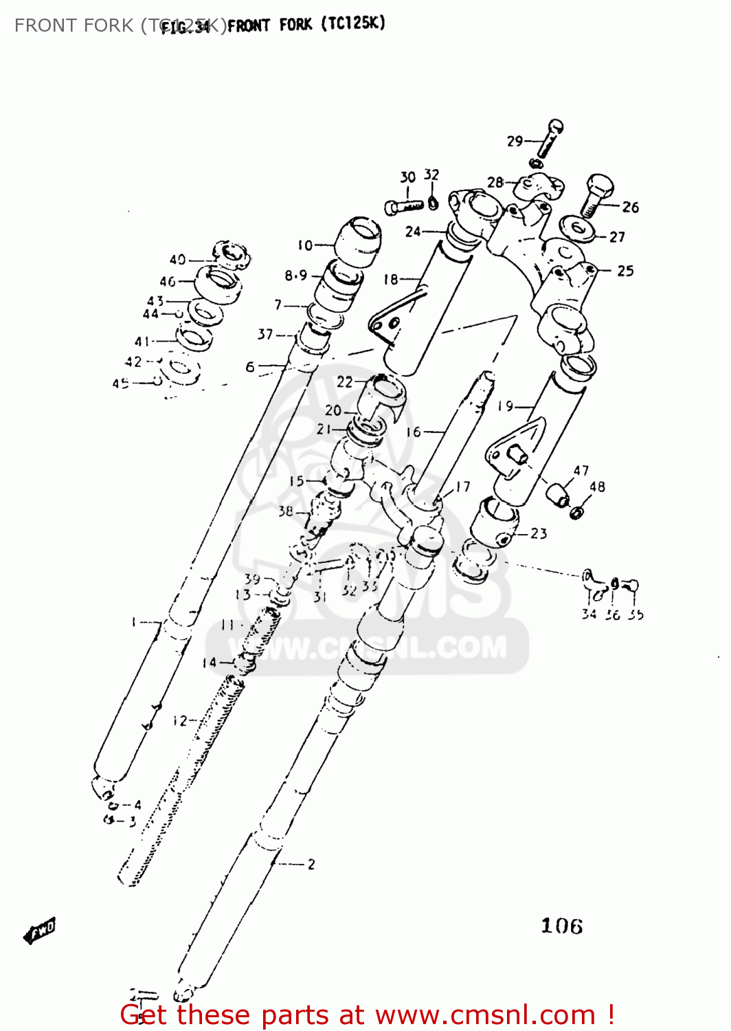 FRONT FORK (TC125K) TC125 1973 (K) USA (E03)