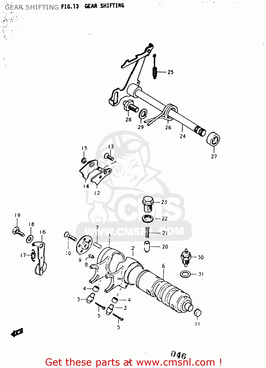 GEAR SHIFTING TC125 1973 (K) USA (E03)