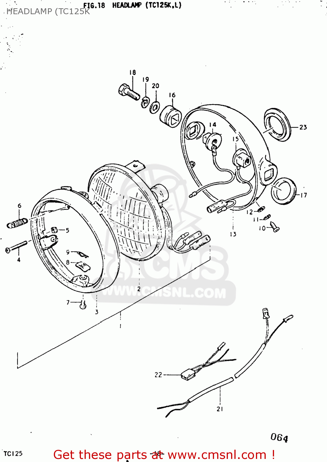 HEADLAMP (TC125K TC125 1973 (K) USA (E03)