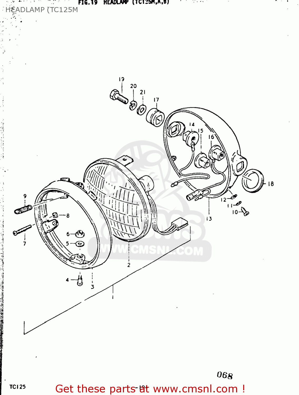 HEADLAMP (TC125M TC125 1973 (K) USA (E03)