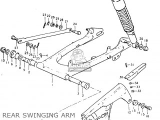 REAR SWINGING ARM - TC125 1973 (K) USA (E03)