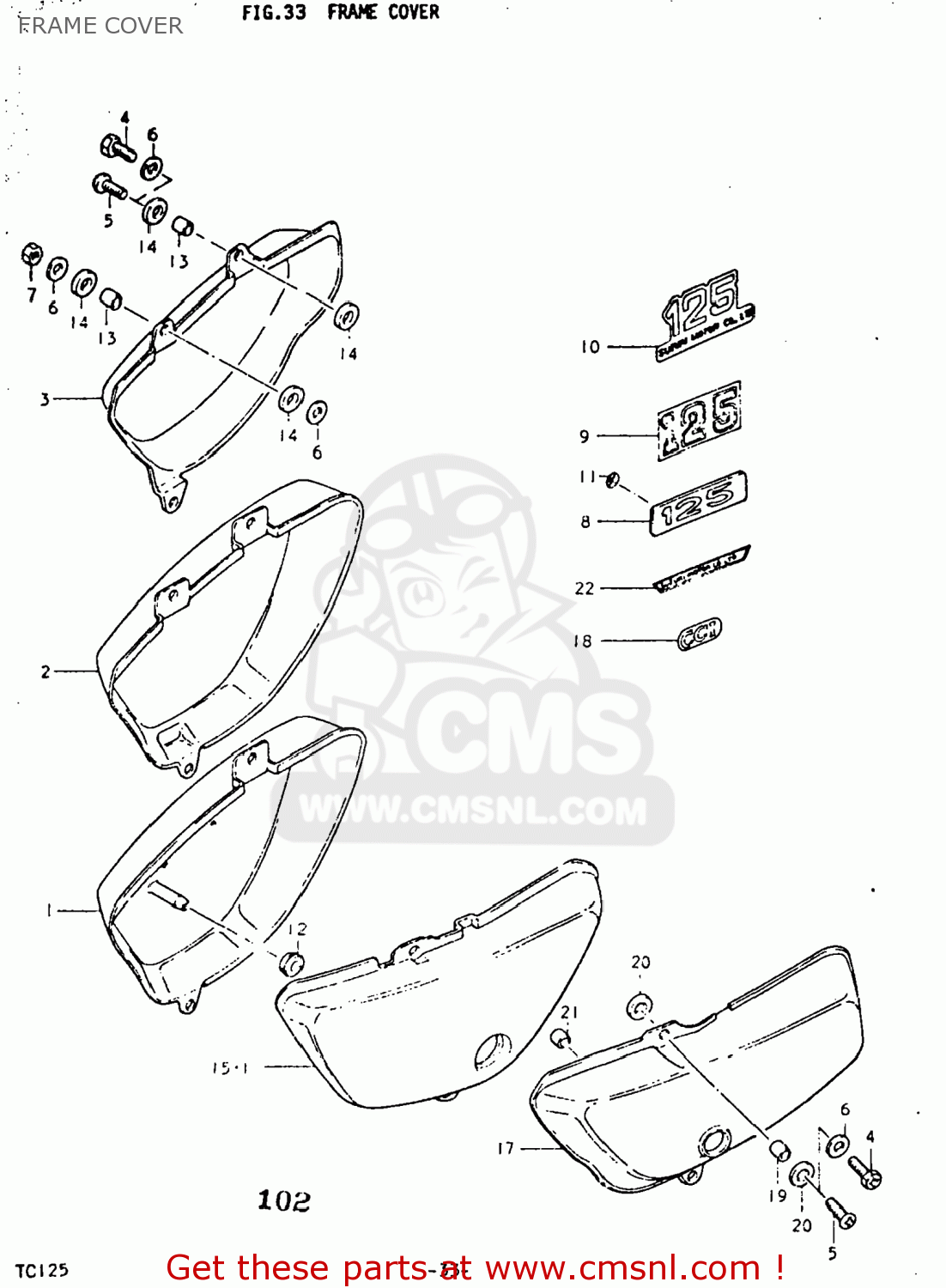 FRAME COVER TC125 1974 (L) USA (E03)