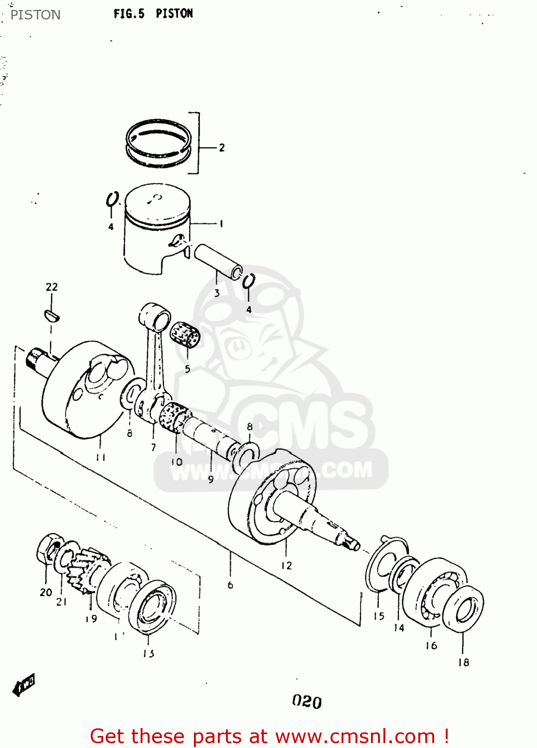 PISTON TC125 1974 (L) USA (E03)