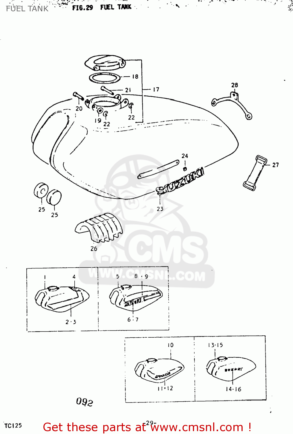 FUEL TANK TC125 1975 (M) USA (E03)