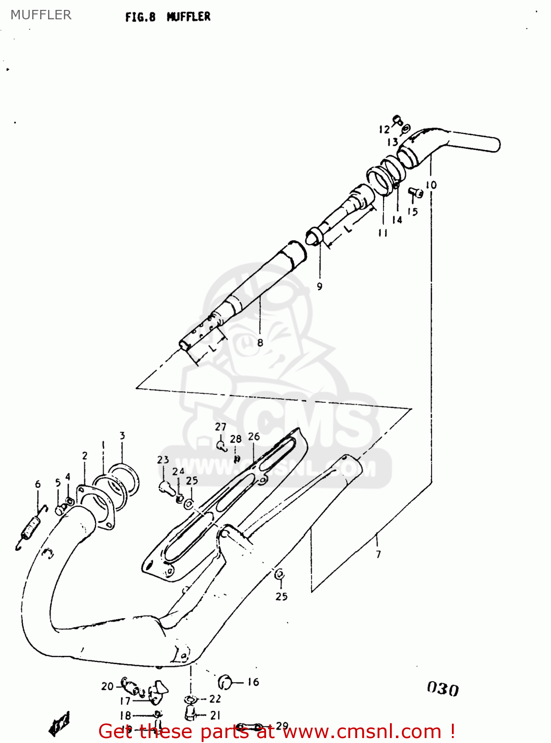 MUFFLER TC125 1975 (M) USA (E03)