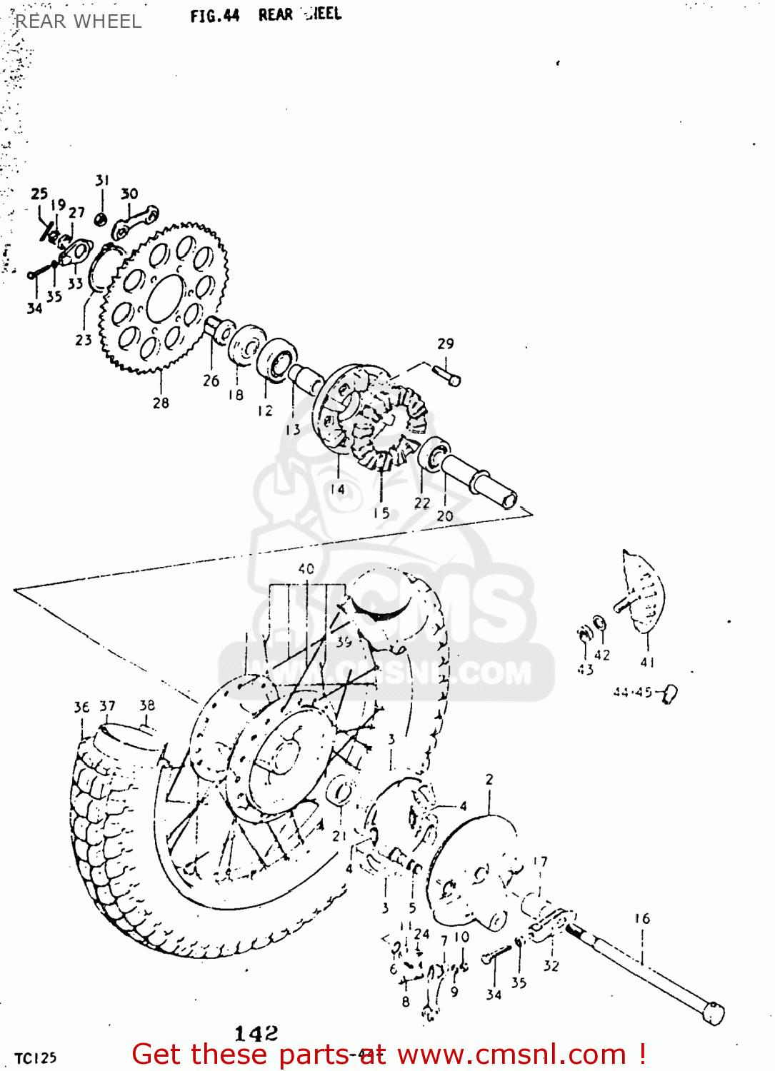 REAR WHEEL TC125 1975 (M) USA (E03)
