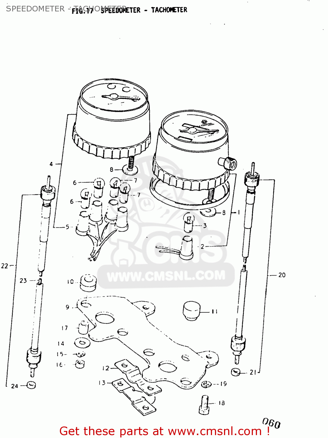 SPEEDOMETER - TACHOMETER TC125 1975 (M) USA (E03)