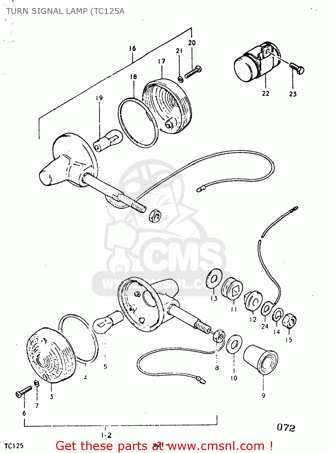 TURN SIGNAL LAMP (TC125A TC125 1975 (M) USA (E03)