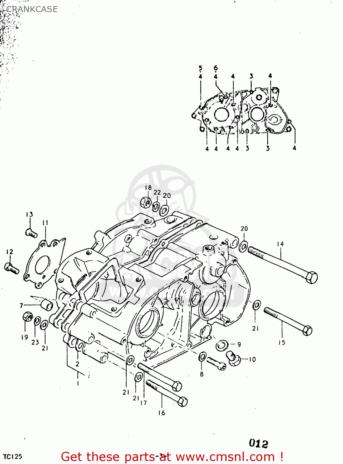 CRANKCASE TC125 1976 (A) USA (E03)