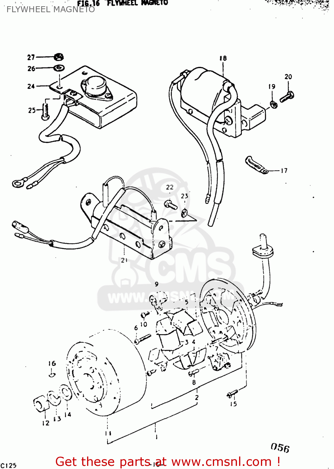 FLYWHEEL MAGNETO TC125 1977 (B) USA (E03)