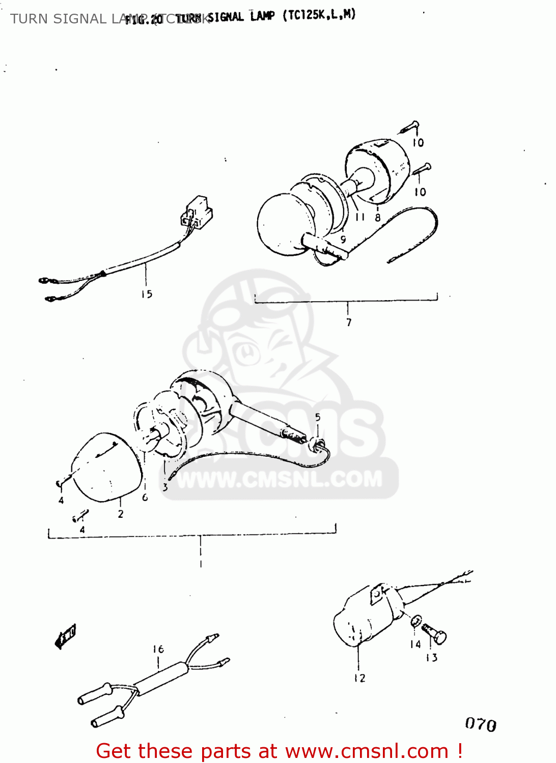 TURN SIGNAL LAMP (TC125K TC125 1977 (B) USA (E03)