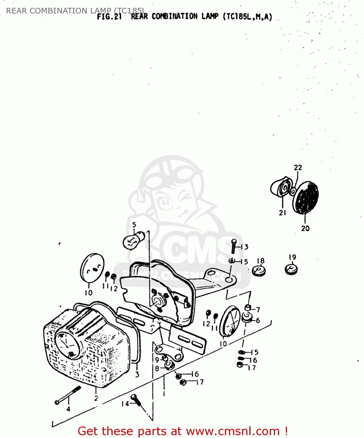 REAR COMBINATION LAMP (TC185L TC185 1974 (L) USA (E03)