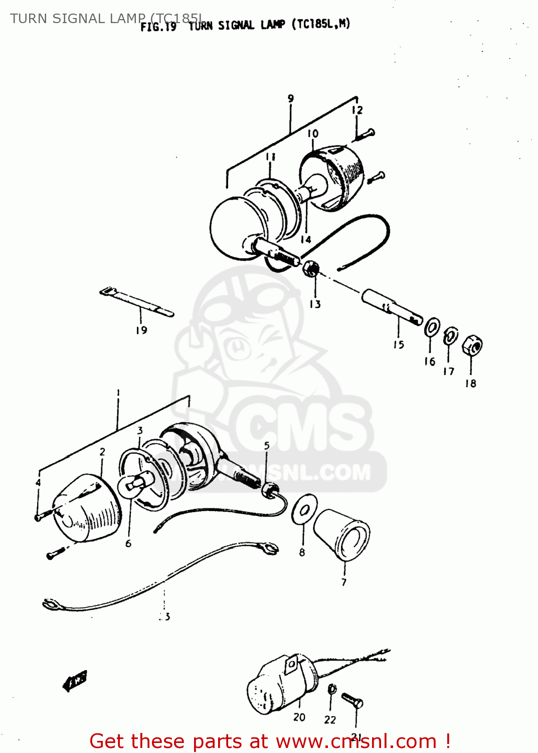 TURN SIGNAL LAMP (TC185L TC185 1974 (L) USA (E03)