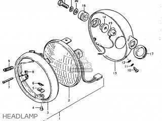 HEADLAMP - TC185 1974 (L) USA (E03)