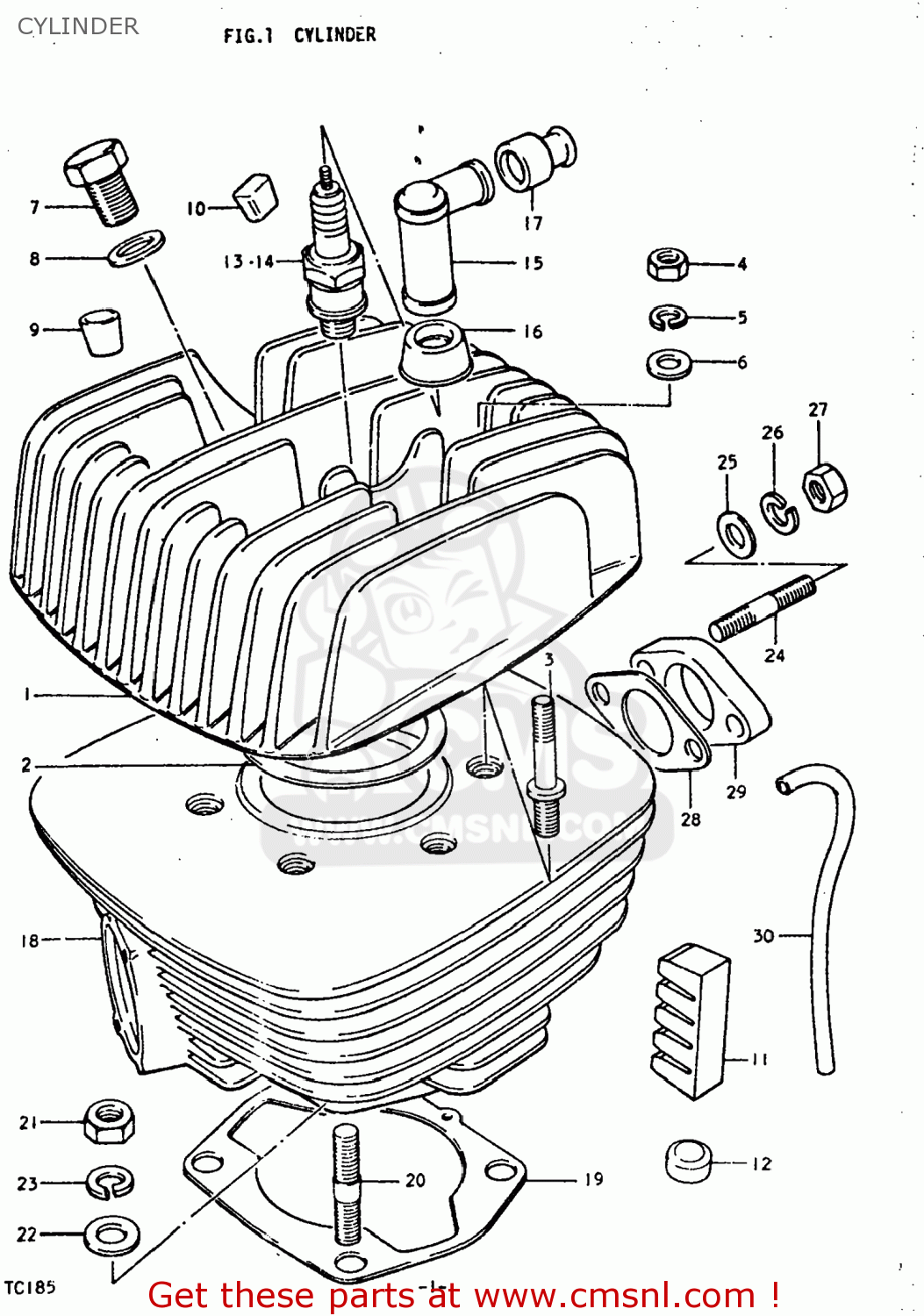 CYLINDER TC185 1975 (M) USA (E03)
