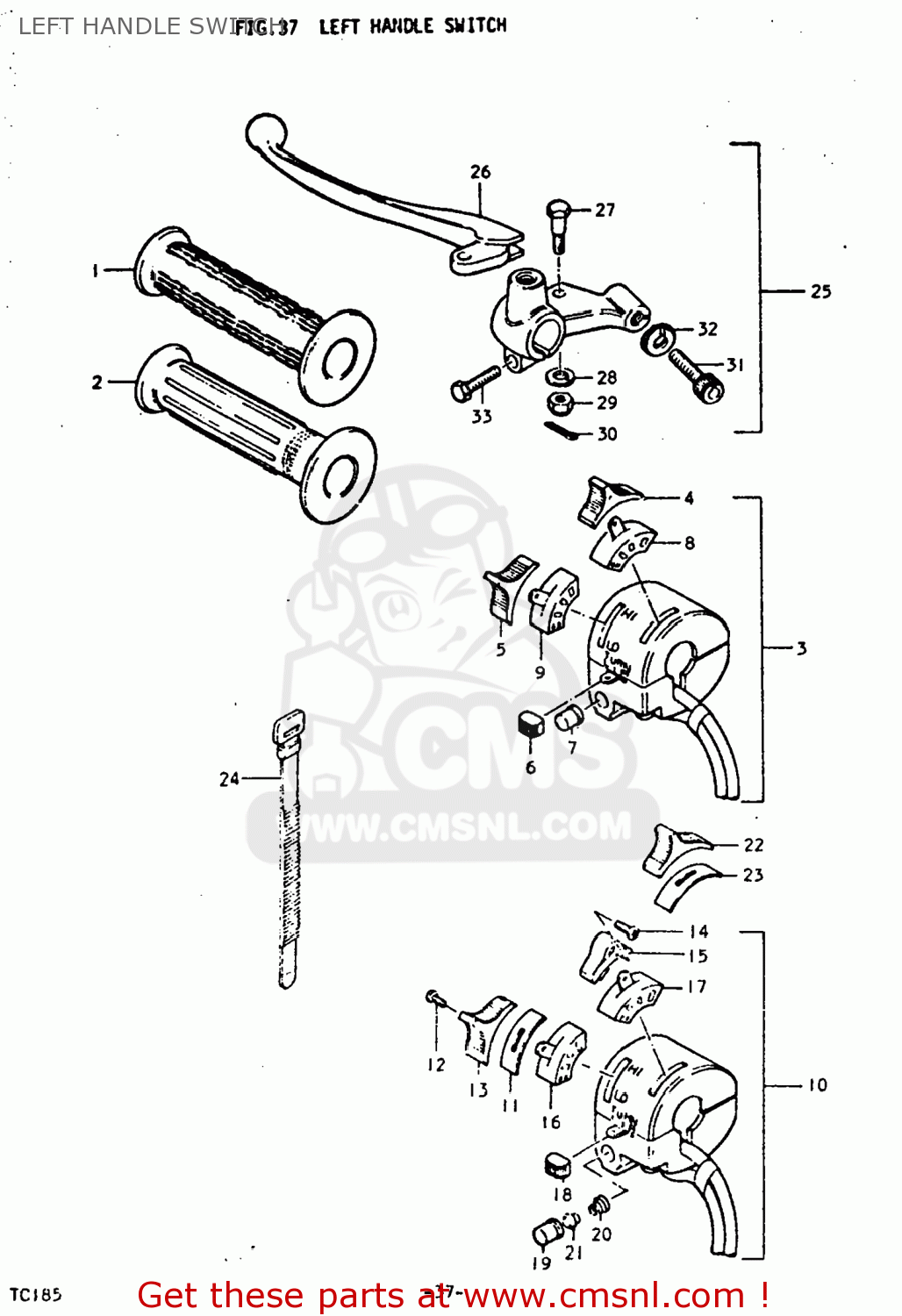 LEFT HANDLE SWITCH TC185 1975 (M) USA (E03)