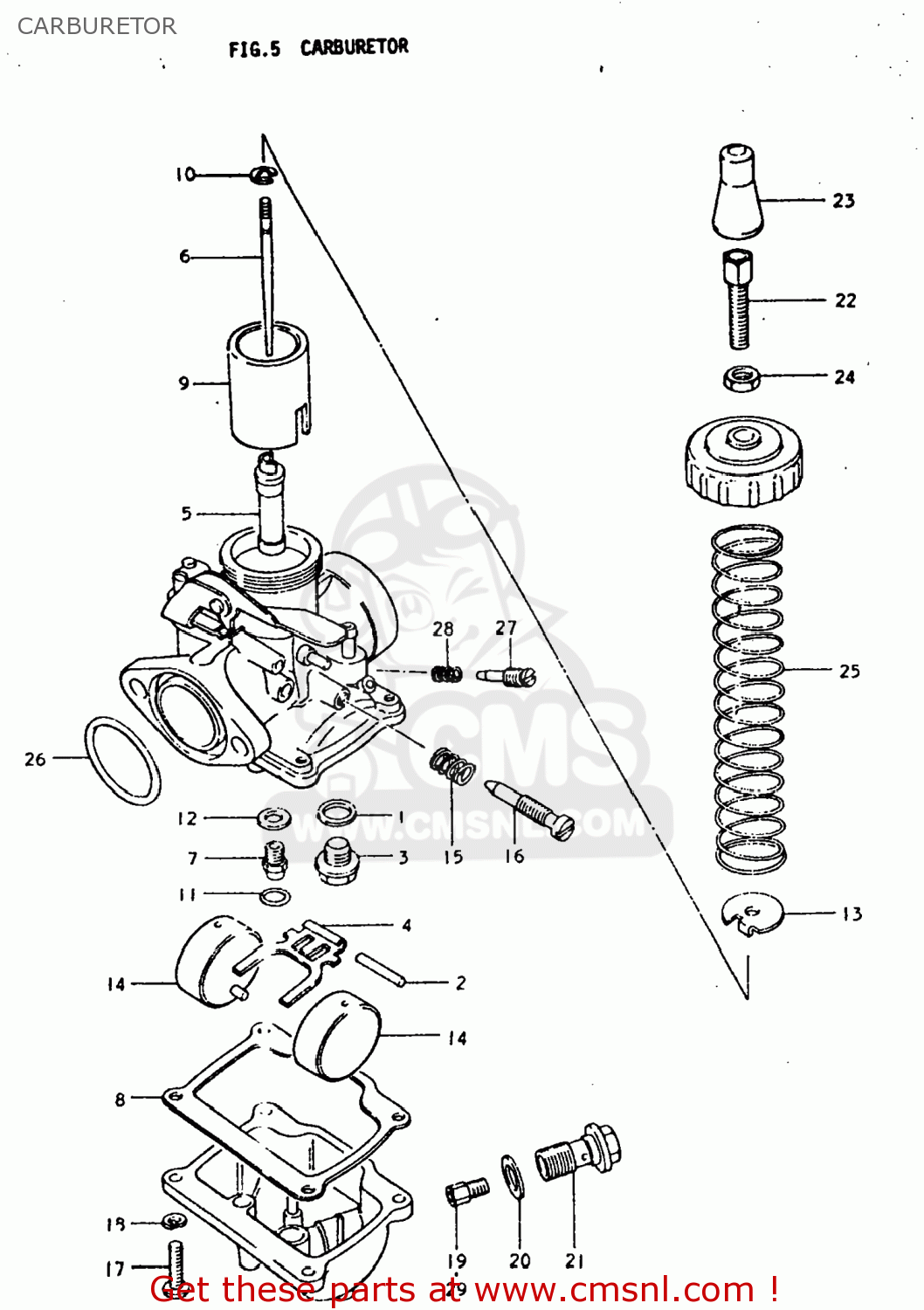 CARBURETOR TC185 1976 (A) USA (E03)
