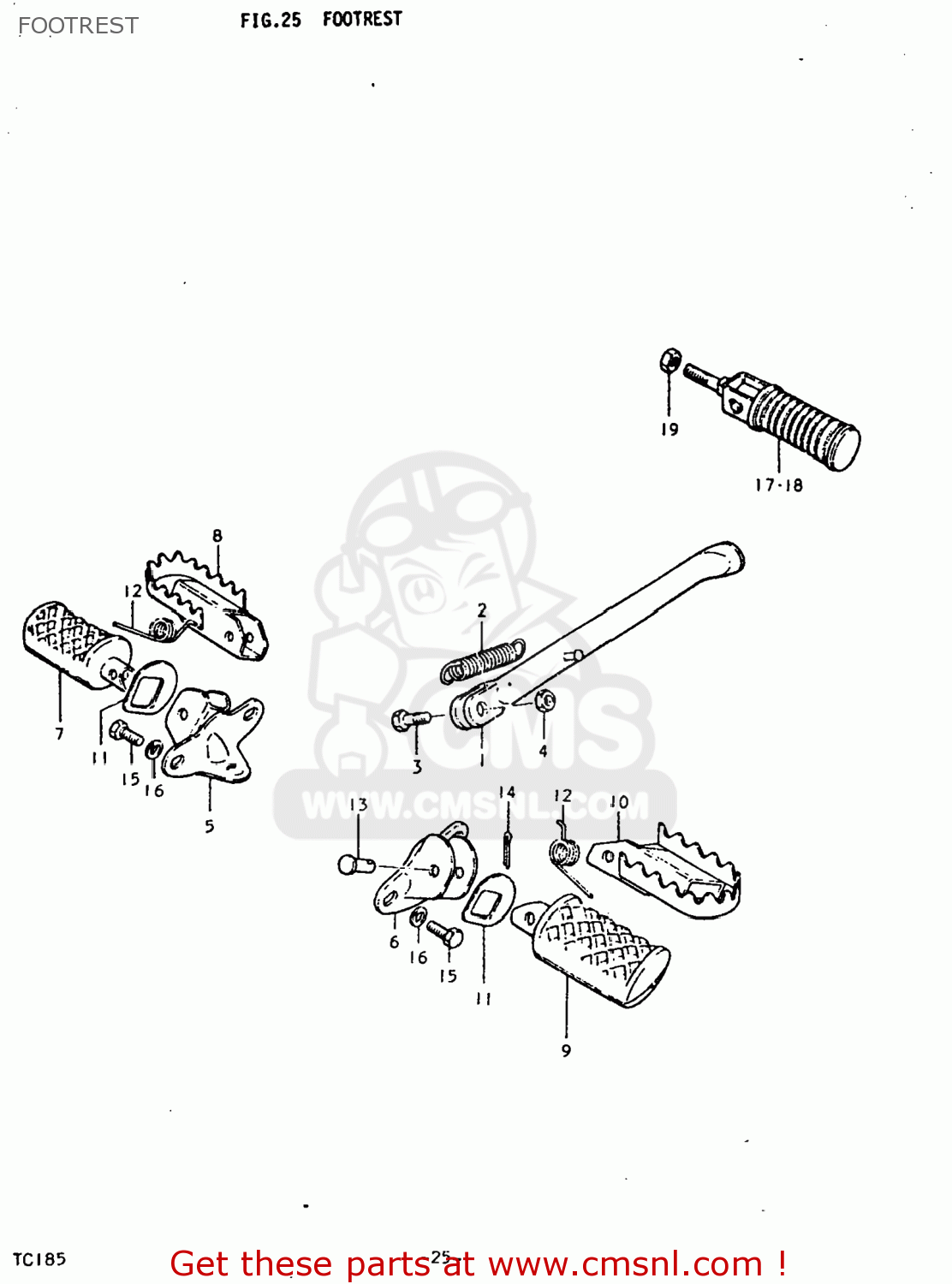 FOOTREST TC185 1976 (A) USA (E03)
