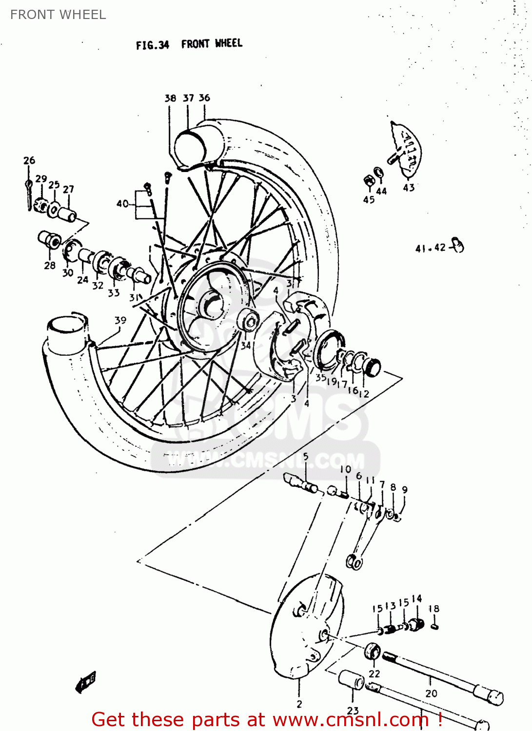 FRONT WHEEL TC185 1976 (A) USA (E03)