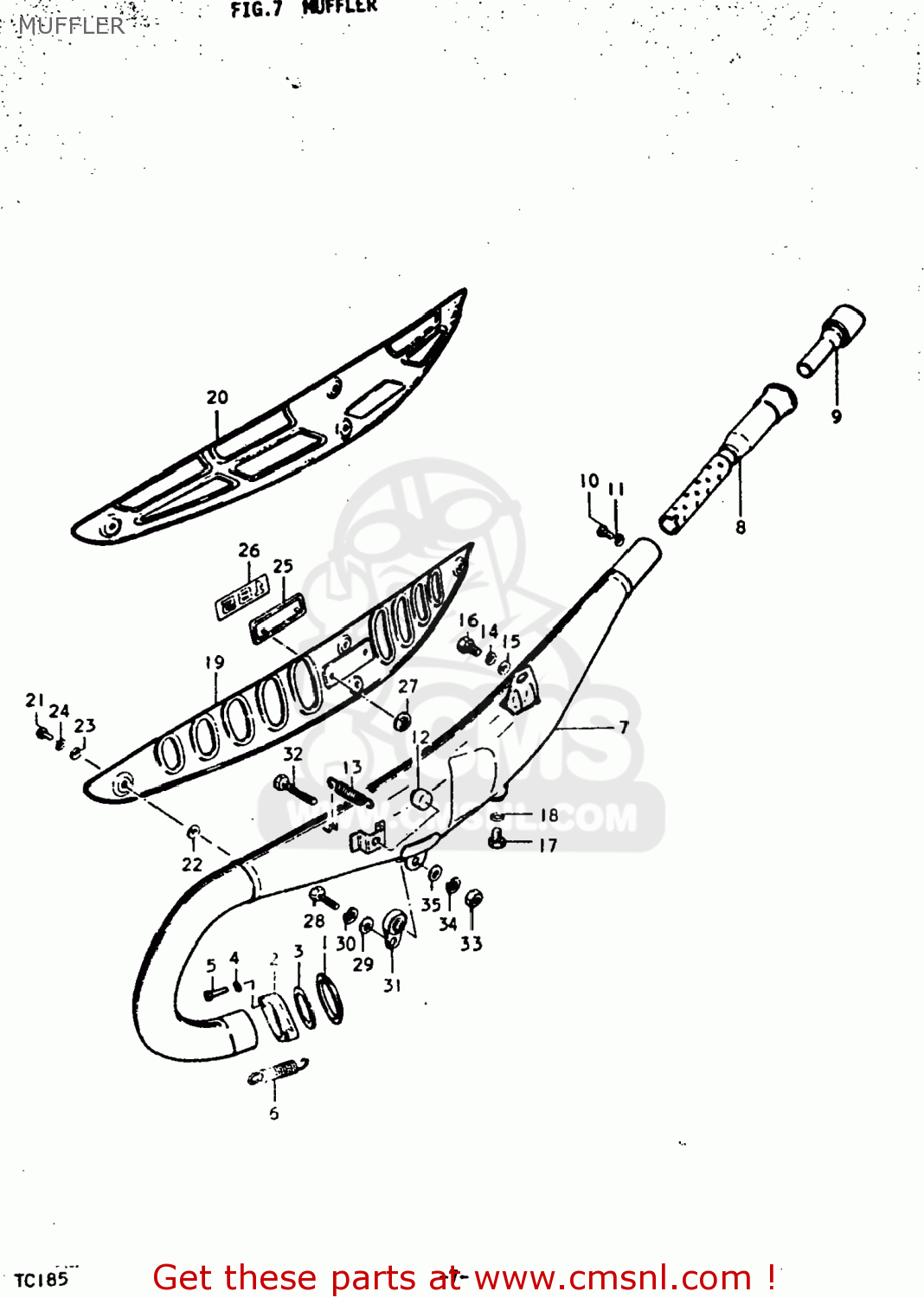 MUFFLER TC185 1976 (A) USA (E03)