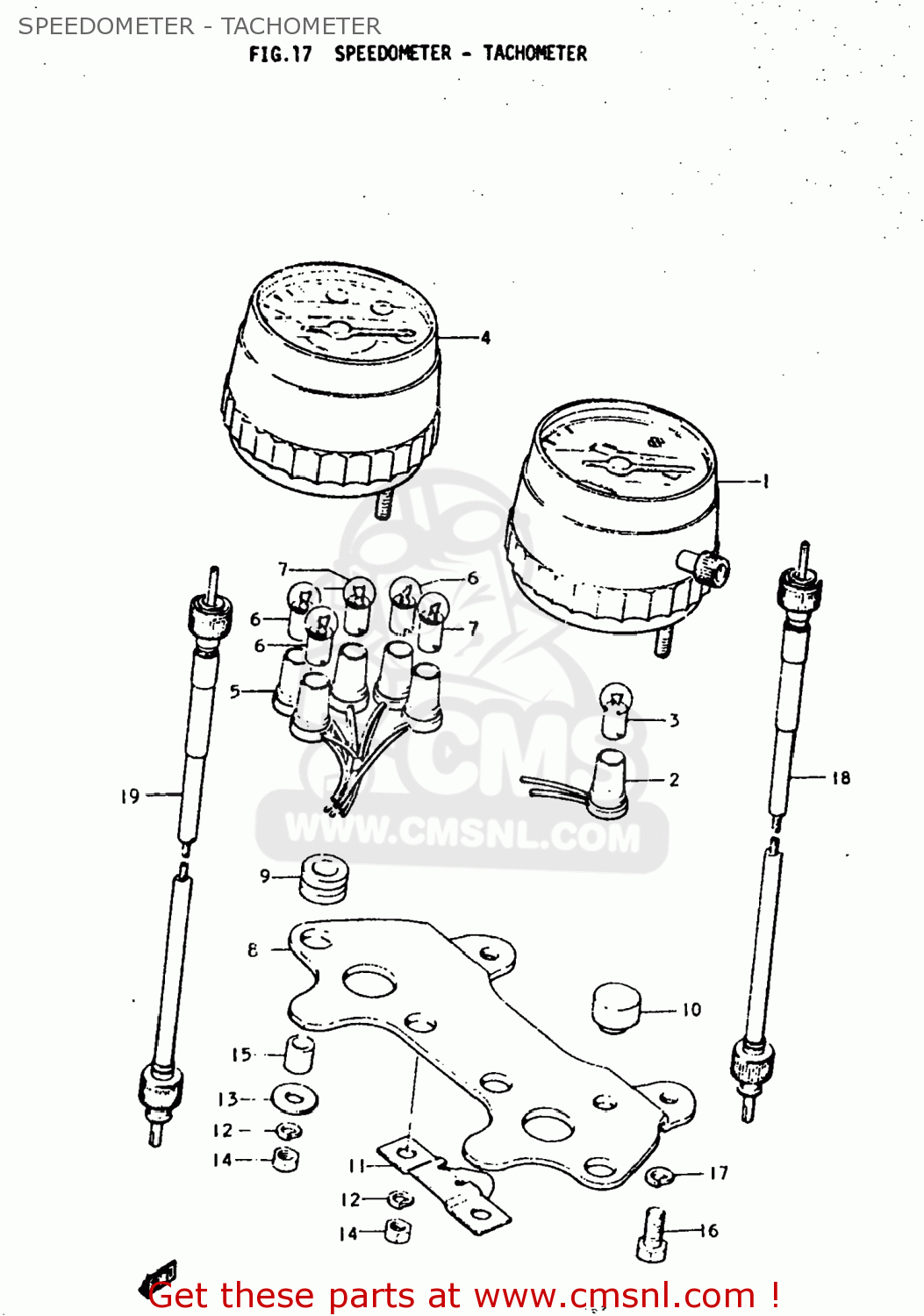 SPEEDOMETER - TACHOMETER TC185 1976 (A) USA (E03)