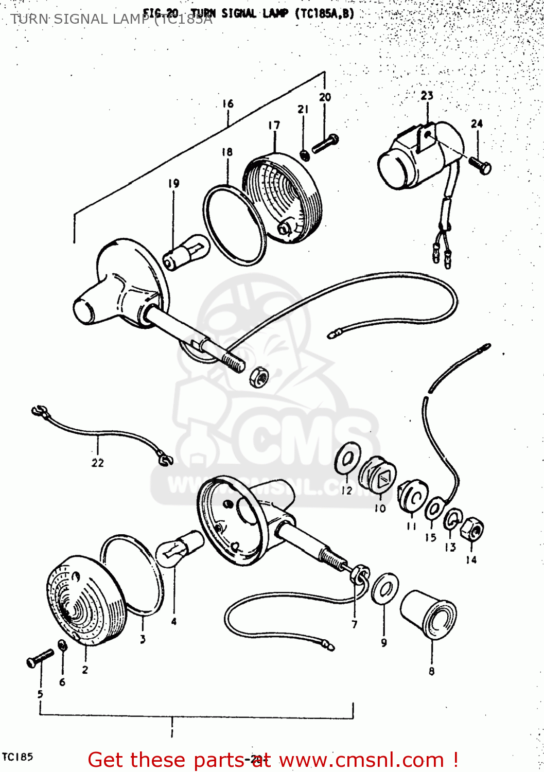 TURN SIGNAL LAMP (TC185A TC185 1976 (A) USA (E03)