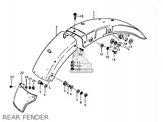 REAR FENDER - TC185 1976 (A) USA (E03)