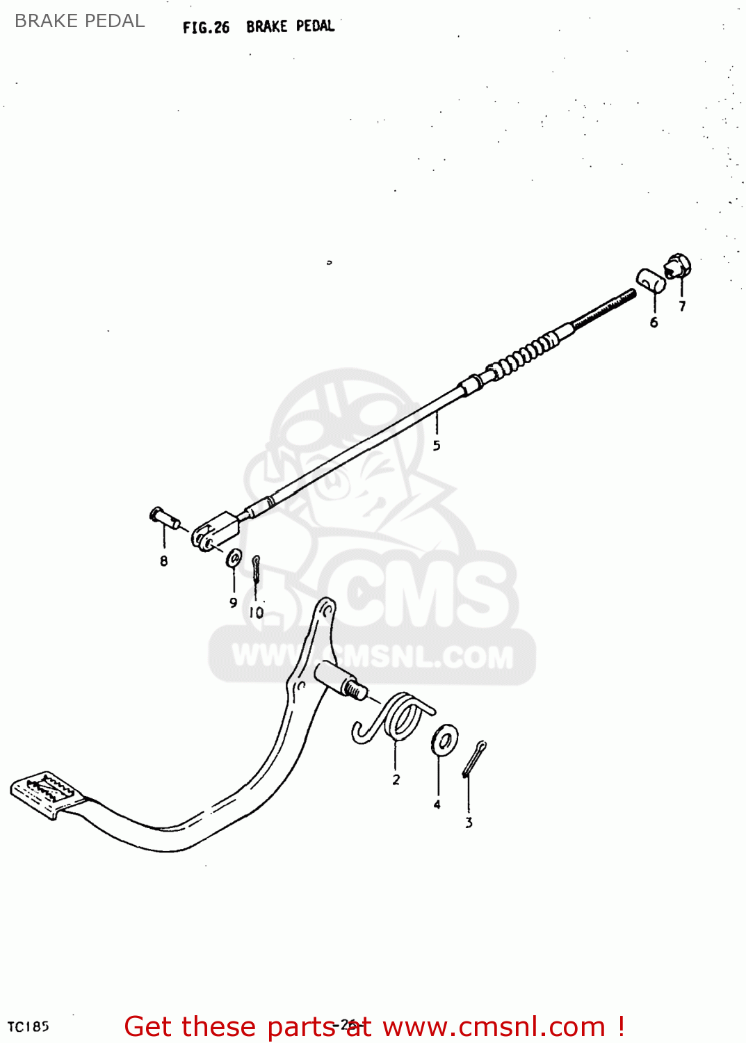 BRAKE PEDAL TC185 1977 (B) USA (E03)