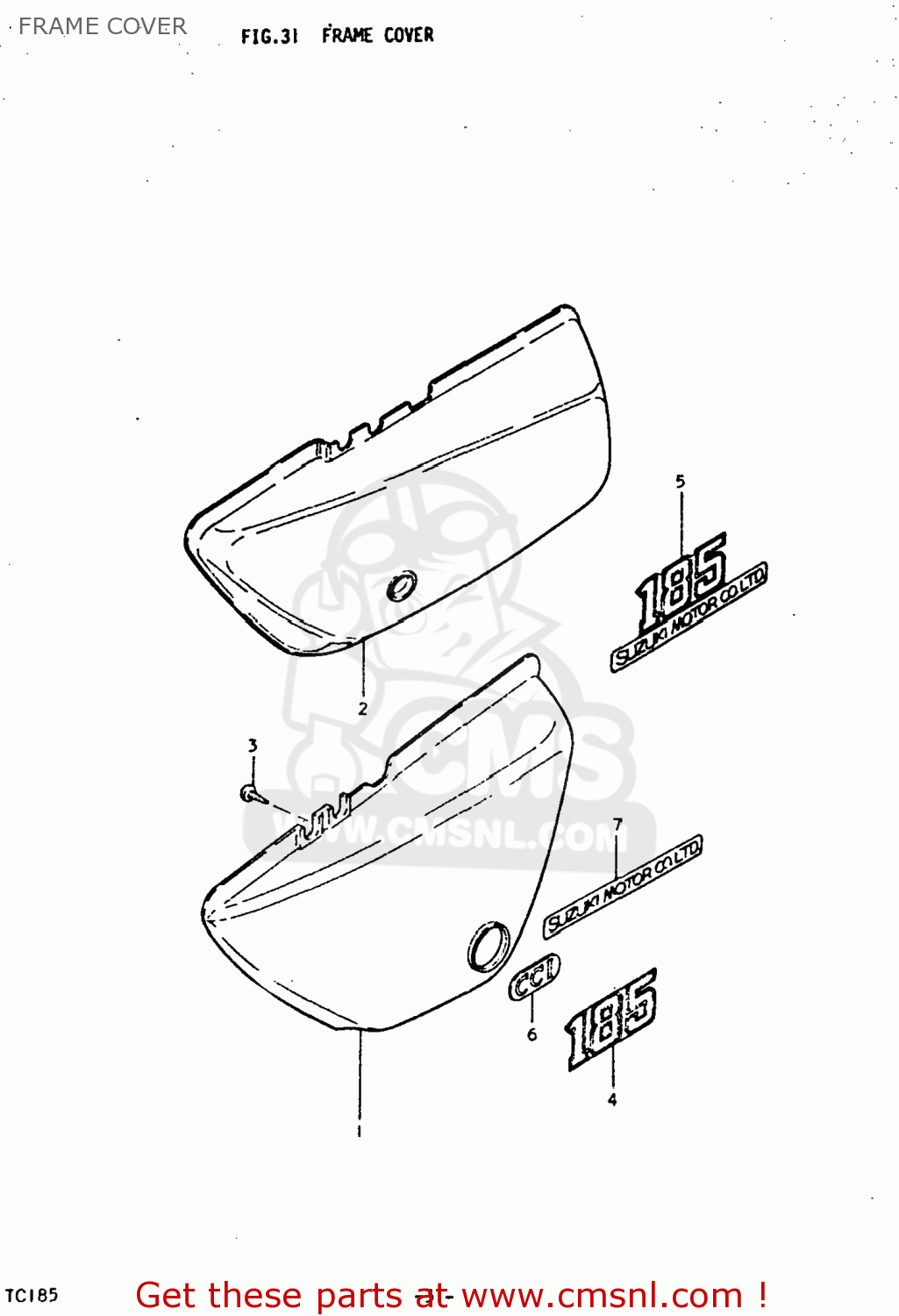 FRAME COVER TC185 1977 (B) USA (E03)