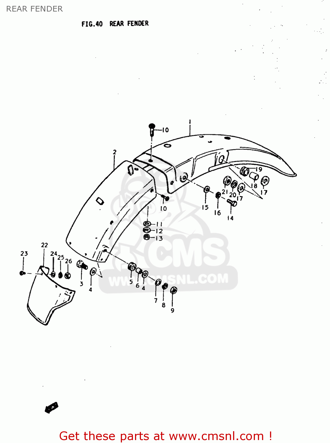 REAR FENDER TC185 1977 (B) USA (E03)